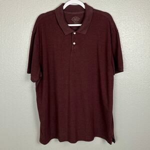 Saint John’s Bay Legacy Polo Dark Red Size XXL Cotton Blend Short Sleeved Shirt
